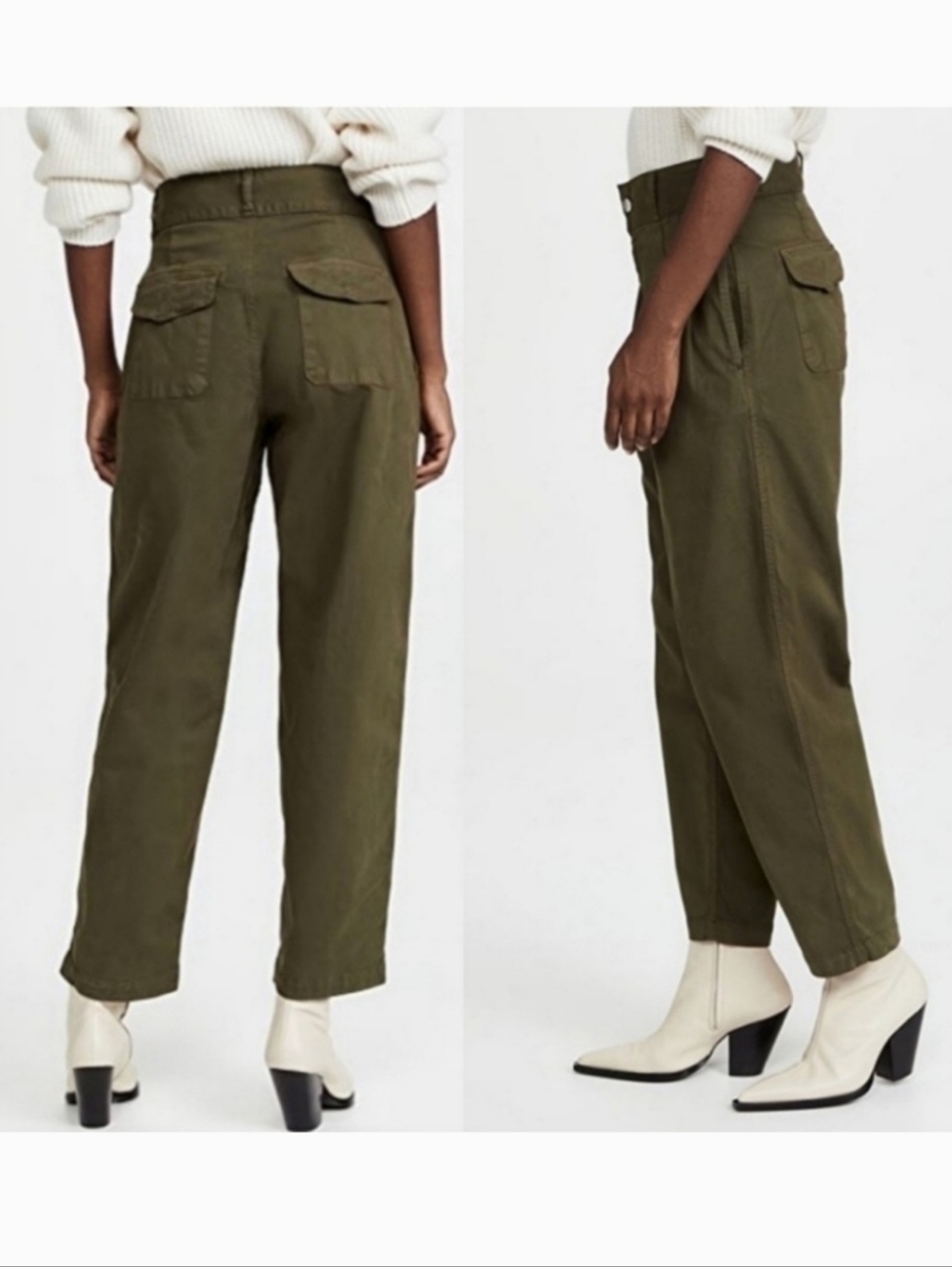EDWIN PLEATED HIGHRISE TROUSER PANTS IN JUNIPER GREEN